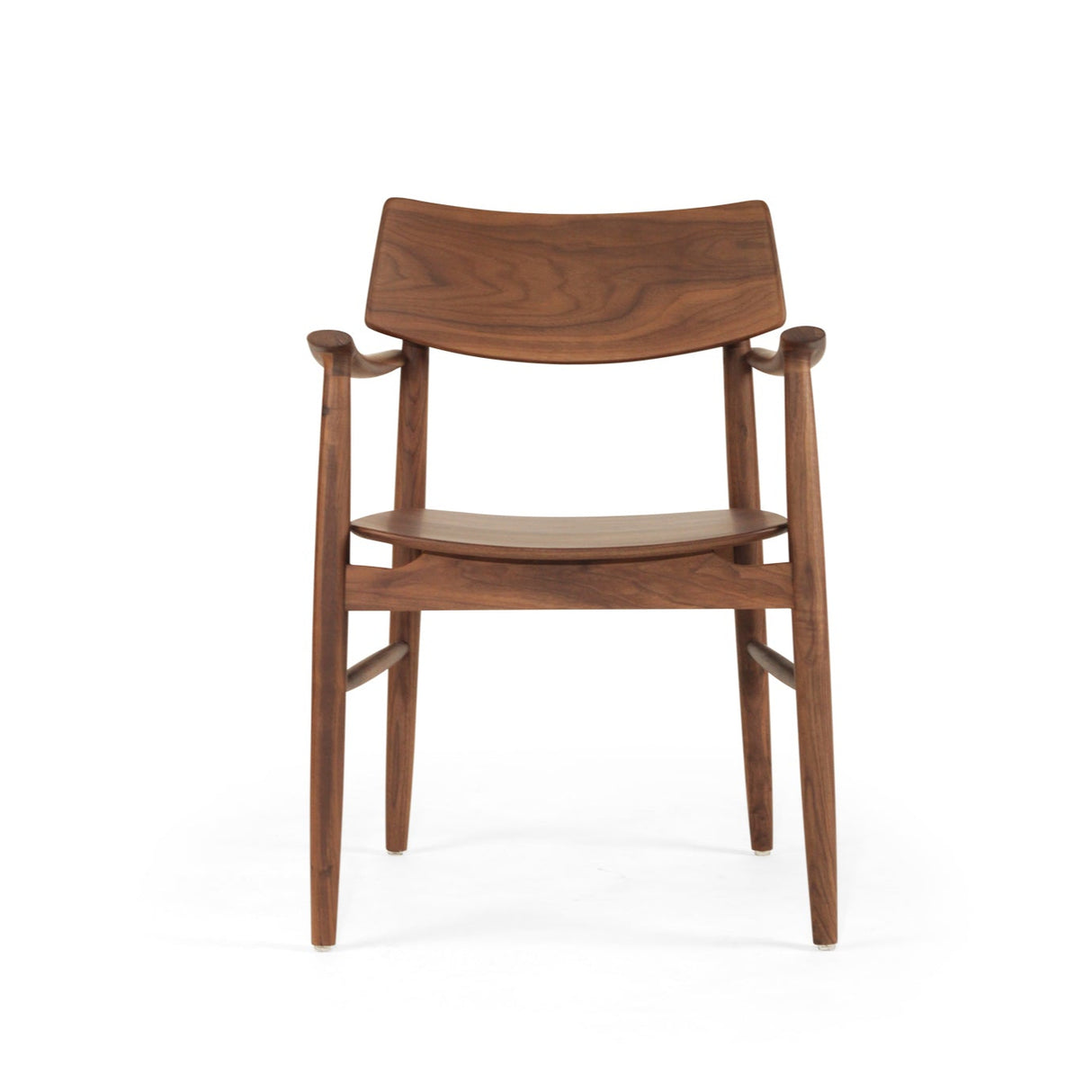 Harlow Black American Walnut Dining Armchair – Walnut with Timber Seat