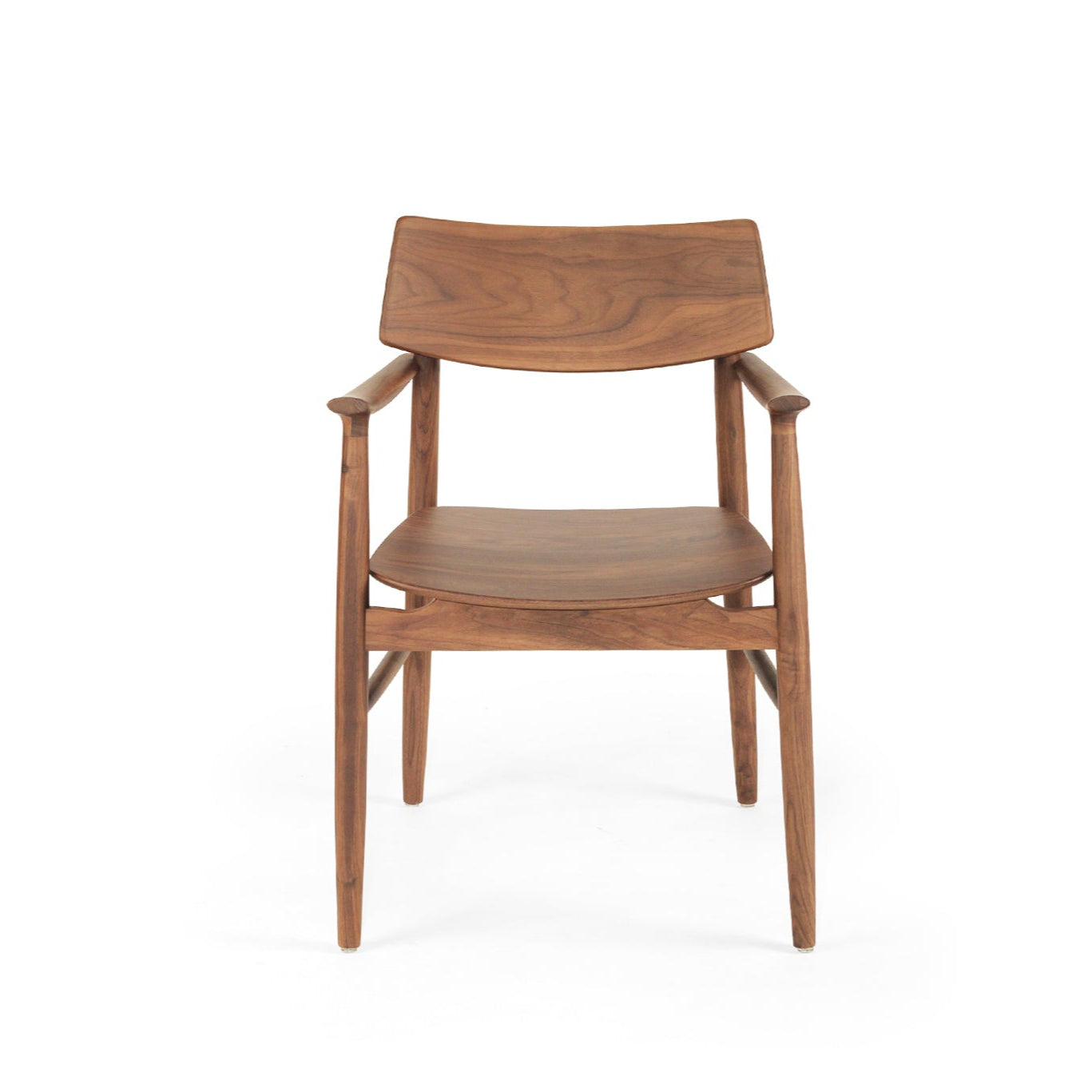 Harlow Black American Walnut Dining Armchair – Walnut with Timber Seat