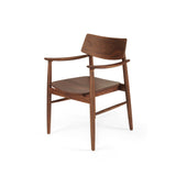 Harlow Black American Walnut Dining Armchair – Walnut with Timber Seat