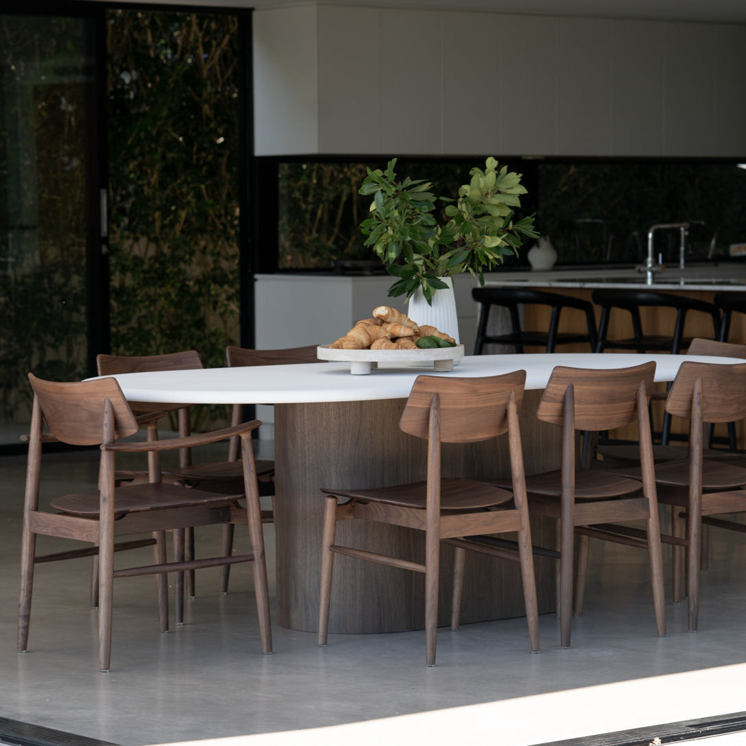 Harlow Black American Walnut Dining Armchair – Walnut with Timber Seat