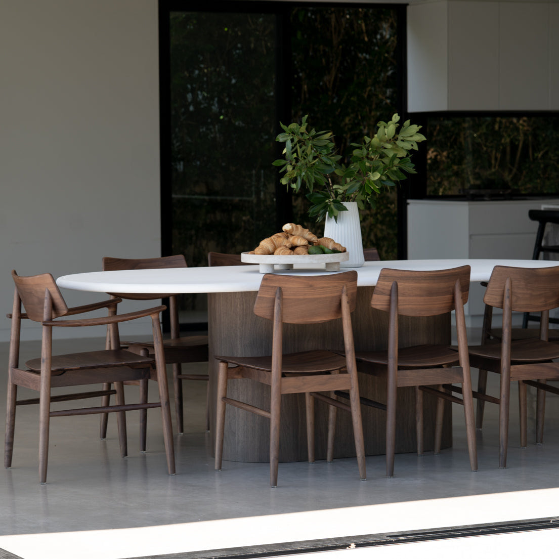 Harlow Black American Walnut Dining Armchair – Walnut with Timber Seat