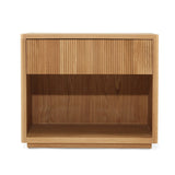 Harlow Black Oak Bedside Table – Natural