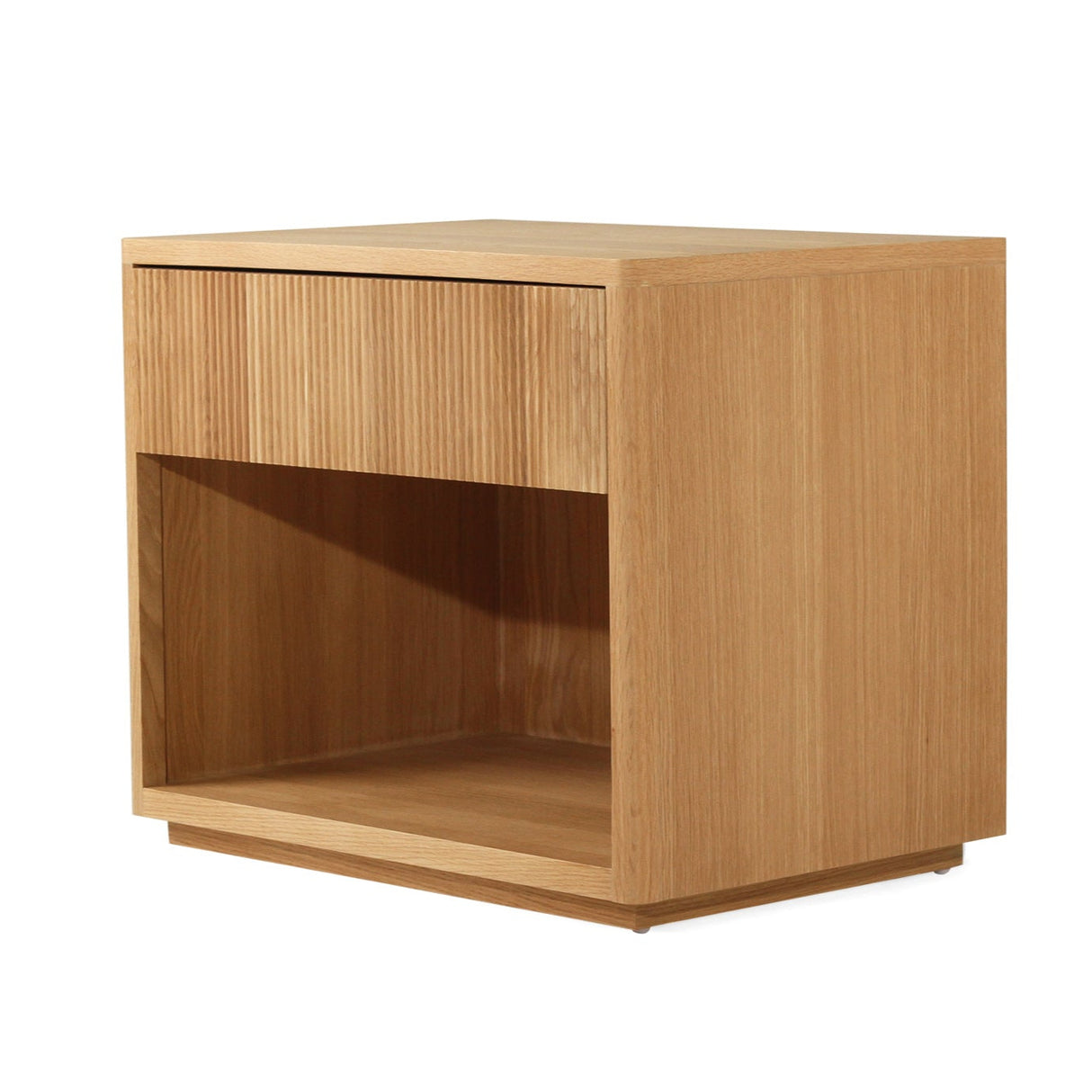 Harlow Black Oak Bedside Table – Natural