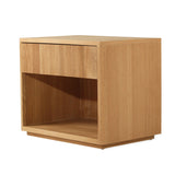 Harlow Black Oak Bedside Table – Natural
