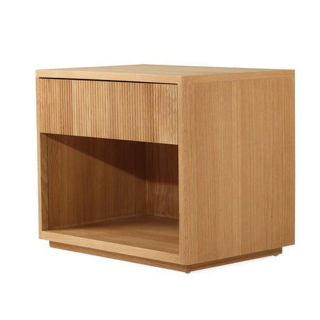 Harlow Black Oak Bedside Table – Natural