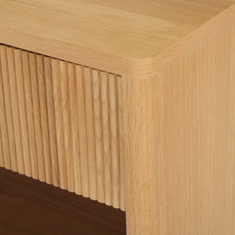 Harlow Black Oak Bedside Table – Natural