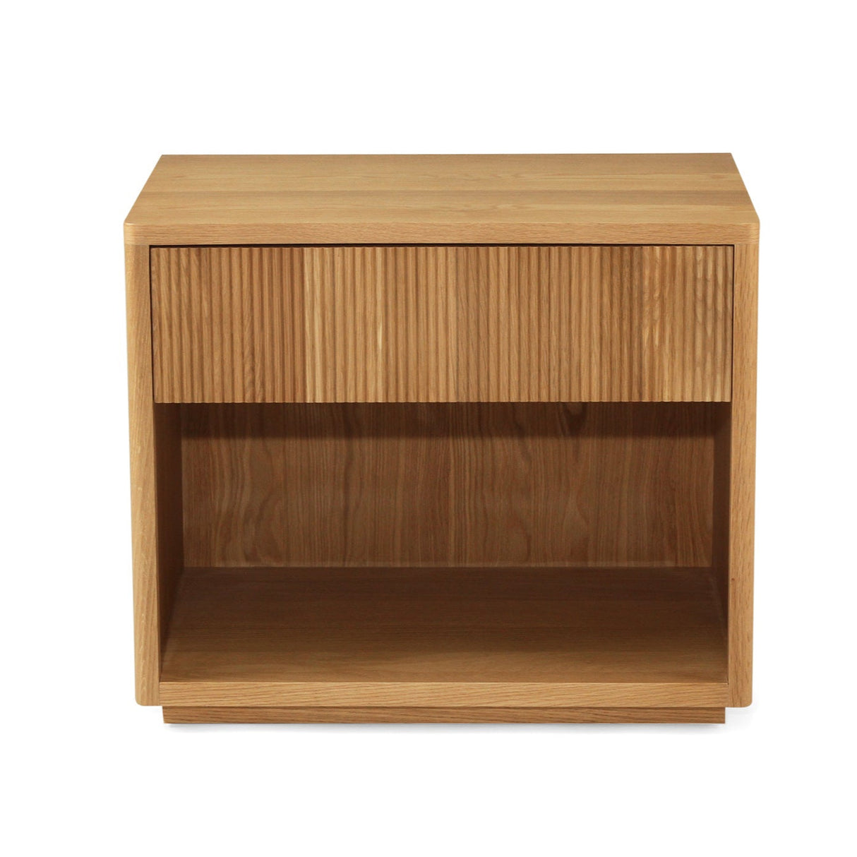 Harlow Black Oak Bedside Table – Natural