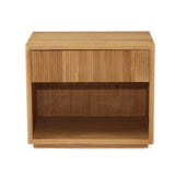 Harlow Black Oak Bedside Table – Natural