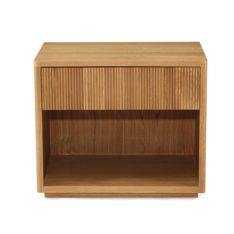Harlow Black Oak Bedside Table – Natural