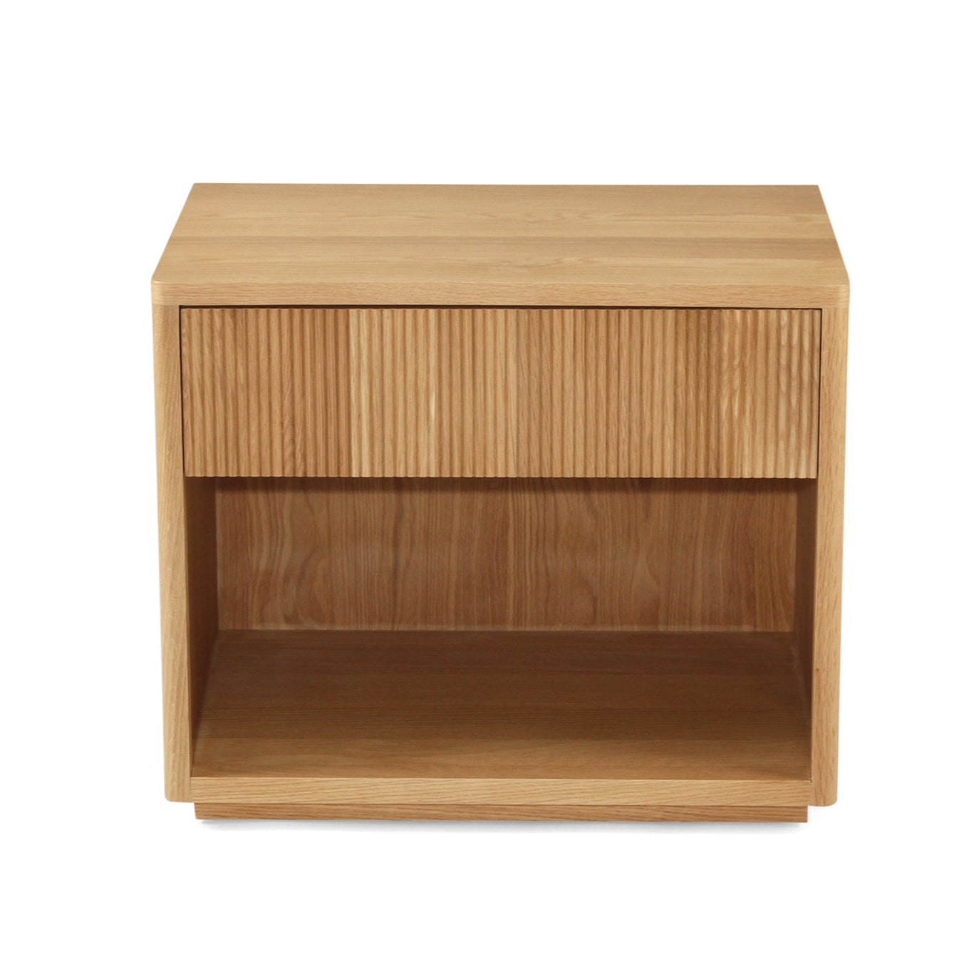 Harlow Black Oak Bedside Table – Natural