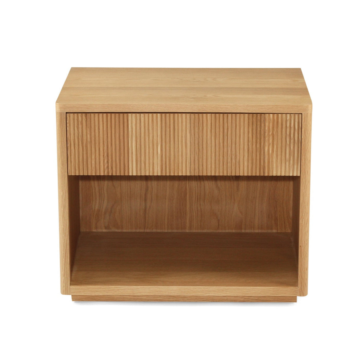 Harlow Black Oak Bedside Table – Natural