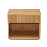 Harlow Black Oak Bedside Table – Natural