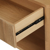 Harlow Black Oak Bedside Table – Natural