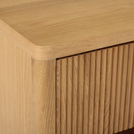 Harlow Black Oak Bedside Table – Natural