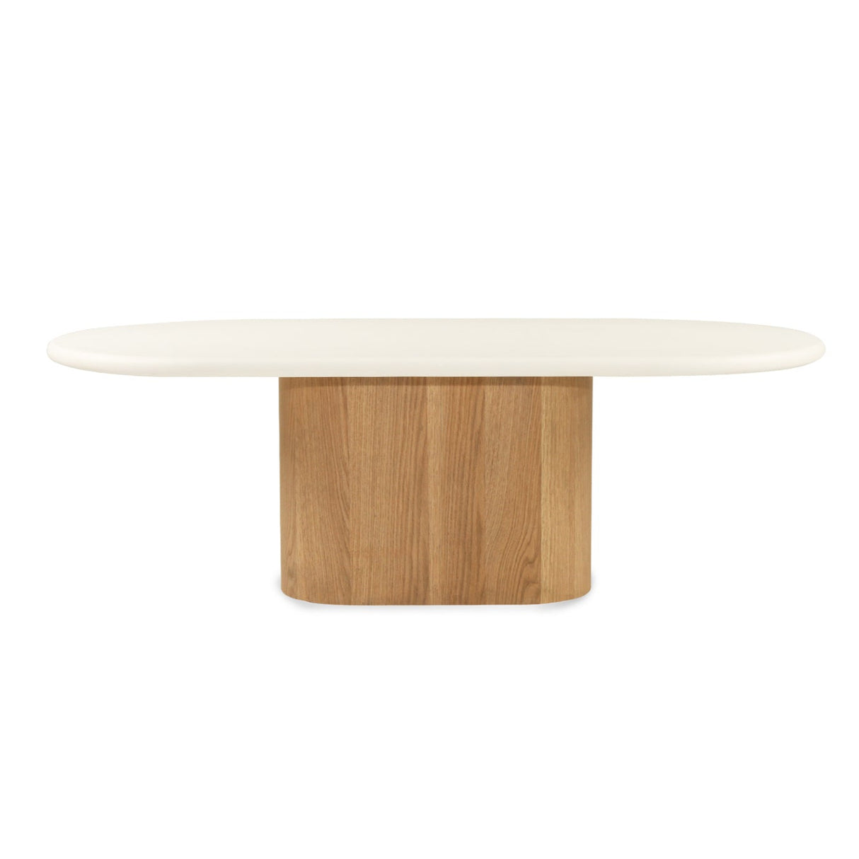 Harlow Oak veneer Oval Coffee Table – 1.5m – Natural Oak Base