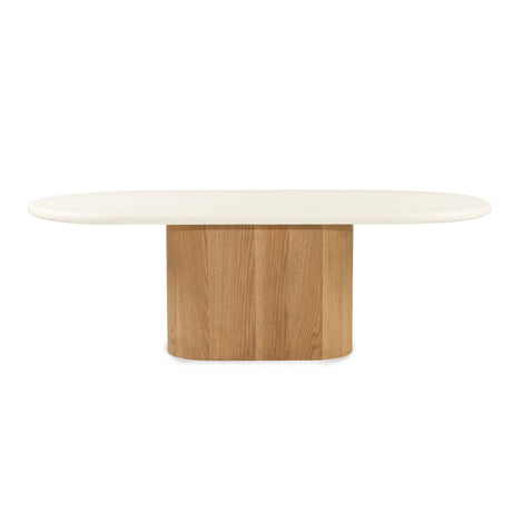 Harlow Oak veneer Oval Coffee Table – 1.5m – Natural Oak Base