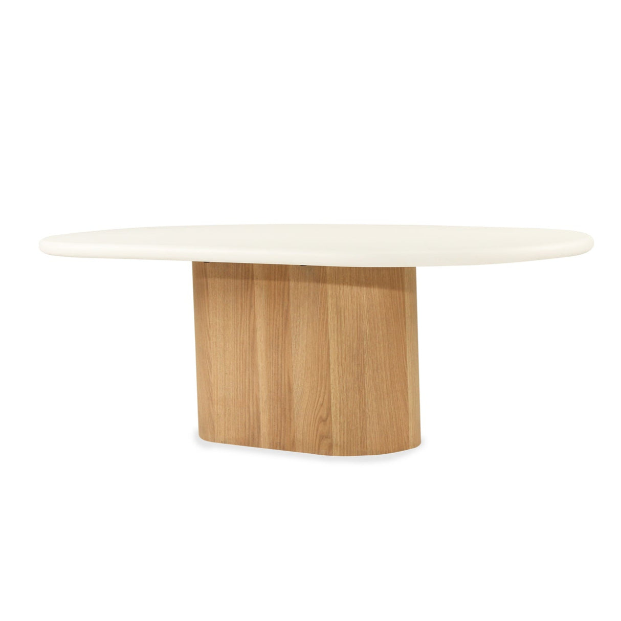Harlow Oak veneer Oval Coffee Table – 1.5m – Natural Oak Base