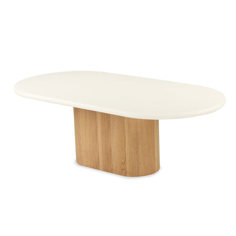 Harlow Oak veneer Oval Coffee Table – 1.5m – Natural Oak Base