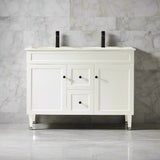 Harrington Floor PVC Cabinet Vanity 1200mm (Matte White) (Double Bowl)