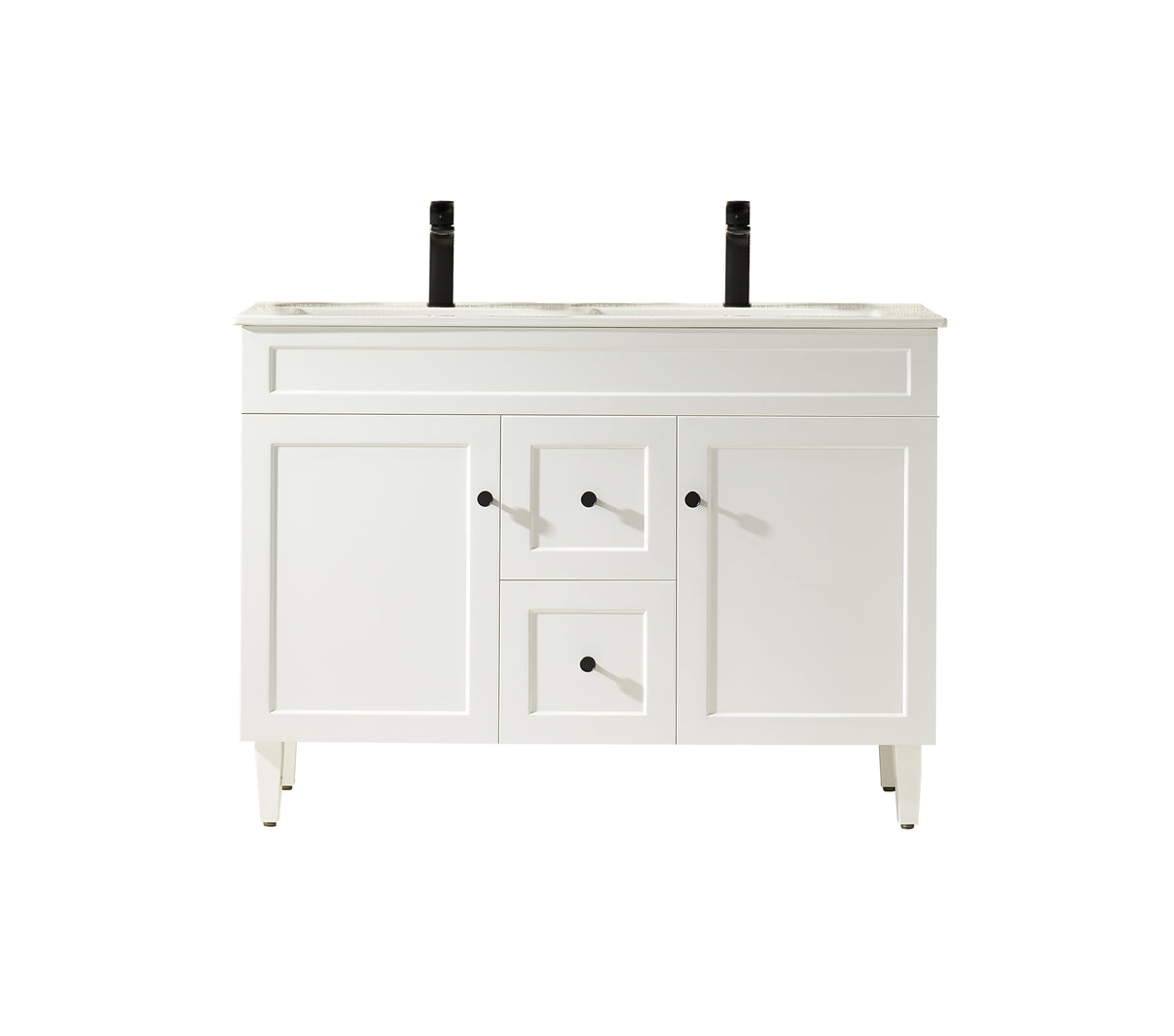 Harrington Floor PVC Cabinet Vanity 1200mm (Matte White) (Double Bowl)