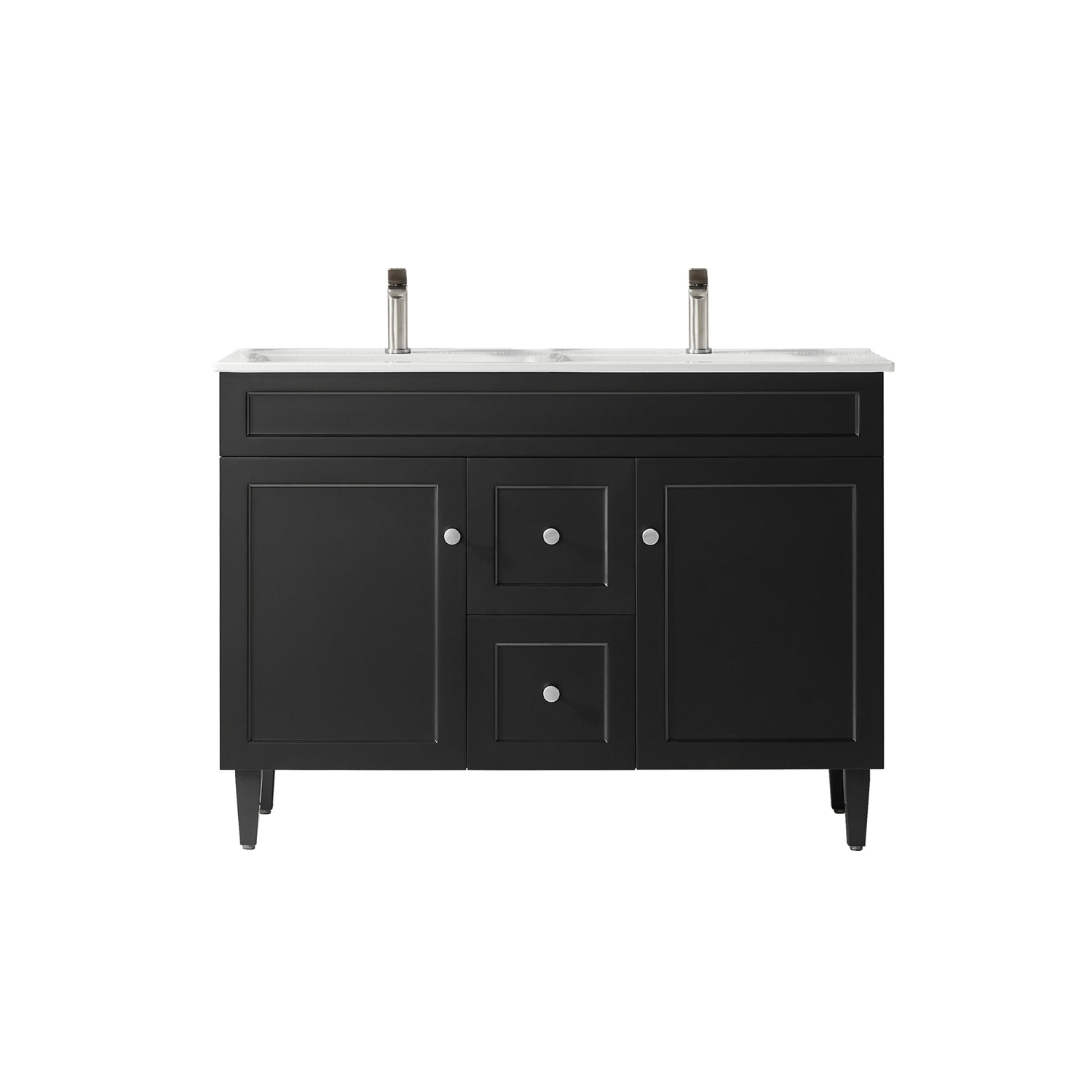 Harrington Floor PVC Cabinet Vanity 1200mm (Matte Black) (Double Bowl)