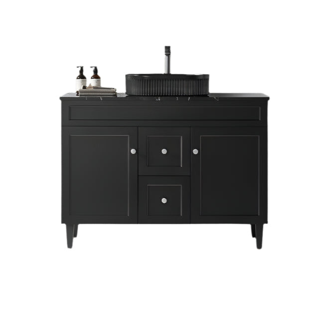 Harrington Floor PVC Cabinet Vanity 1200mm (Matte Black) (Double Bowl)