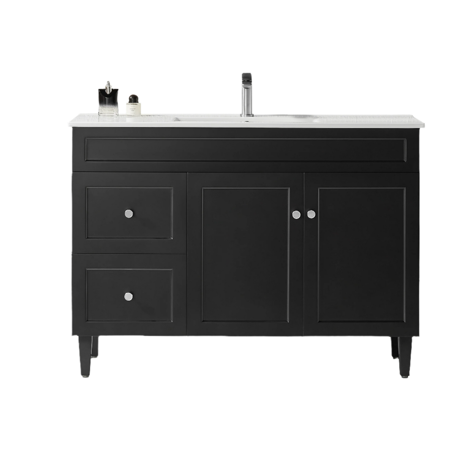 Harrington Floor PVC Cabinet Vanity 1200mm (Matte Black) (Single Bowl)