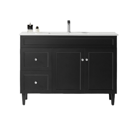 Harrington Floor PVC Cabinet Vanity 1200mm (Matte Black) (Single Bowl)