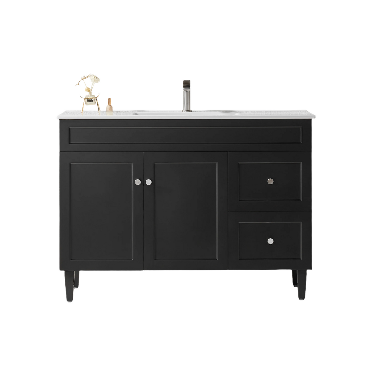 Harrington Floor PVC Cabinet Vanity 1200mm (Matte Black) (Single Bowl)