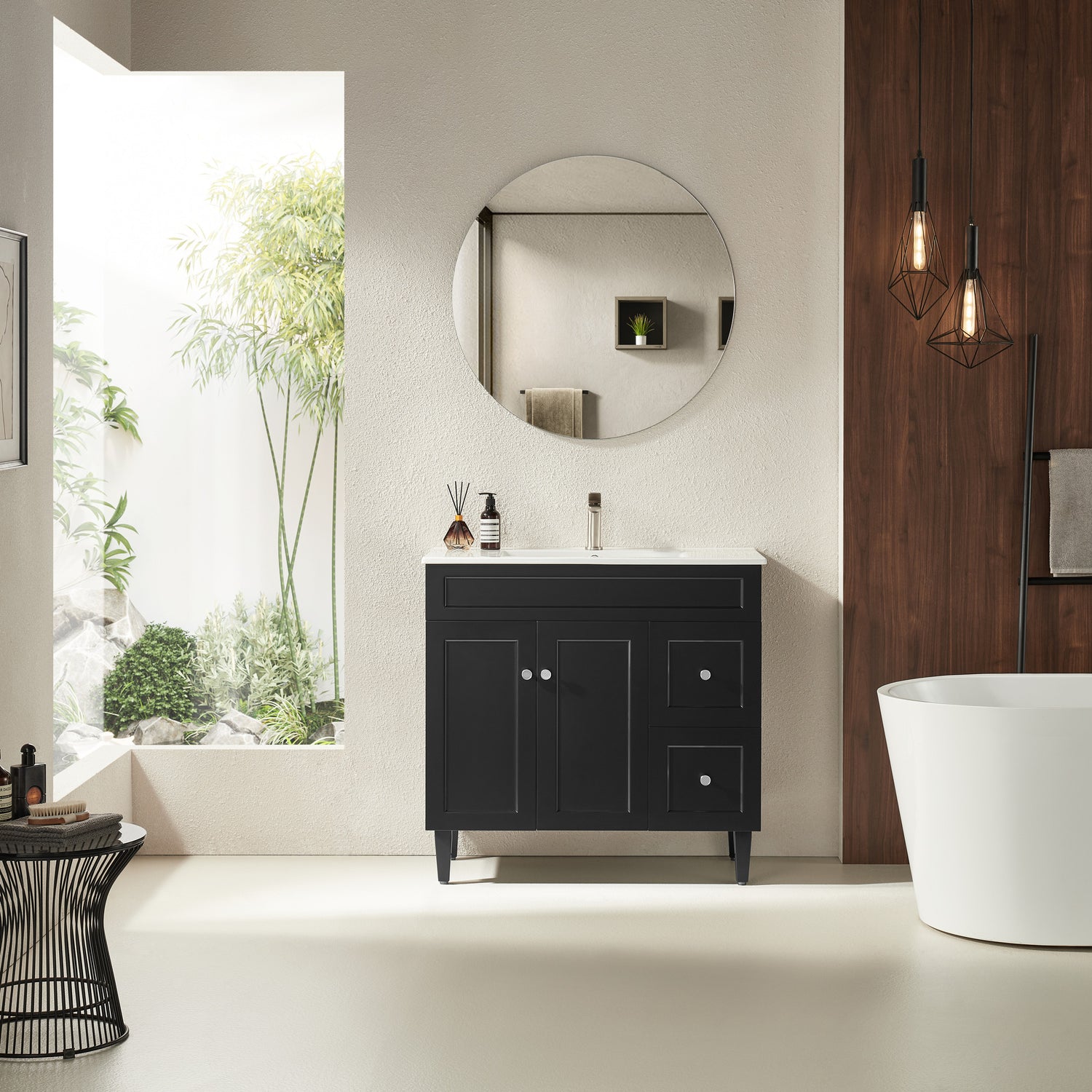 Harrington Freestanding PVC Vanity 900mm (Matte Black)