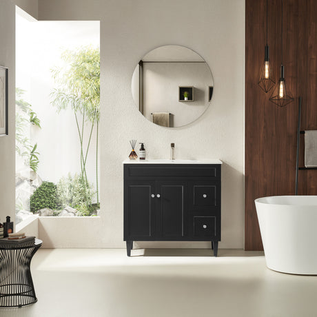 Harrington Freestanding PVC Vanity 900mm (Matte Black)