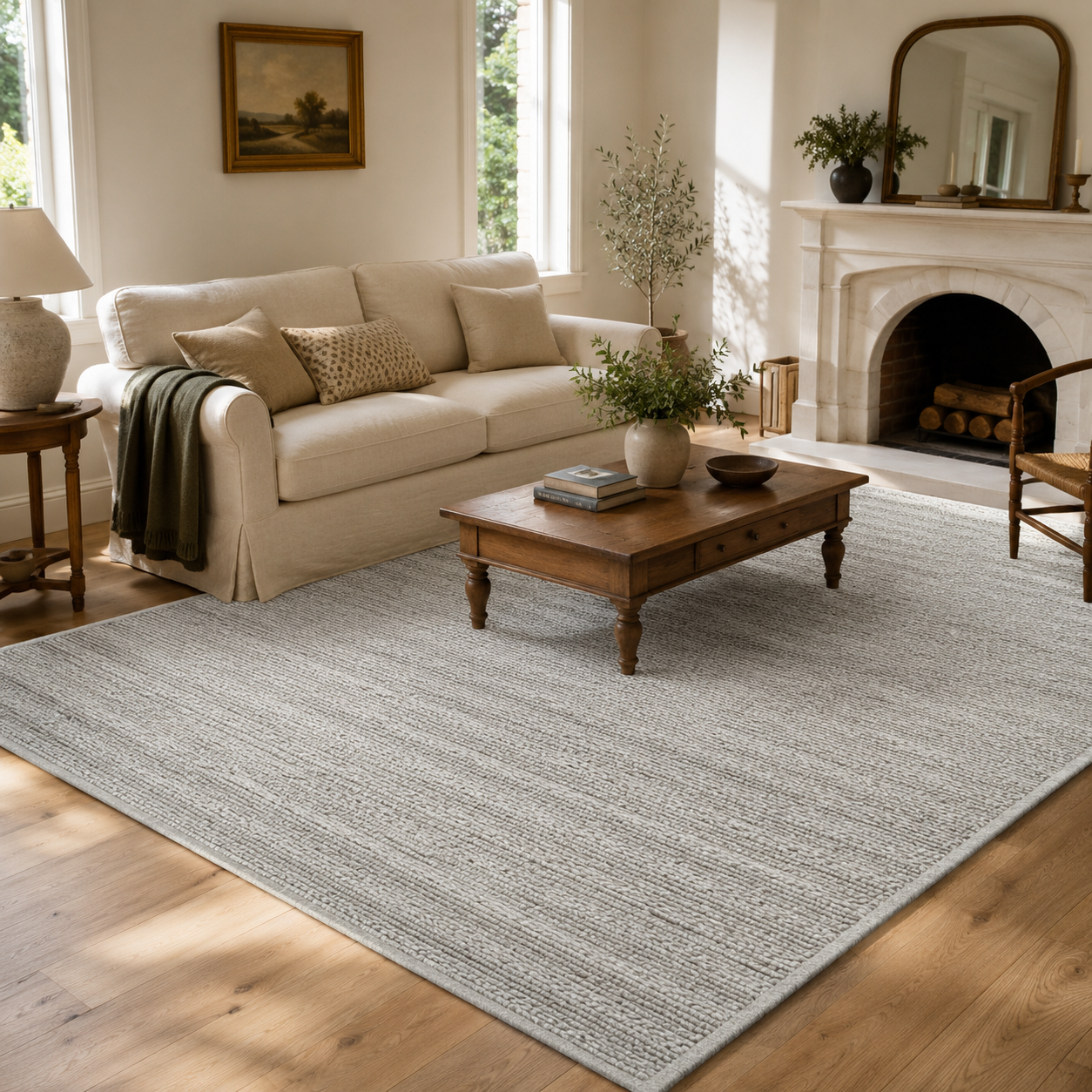 Harvest 801 Silver Wool Viscose Rug