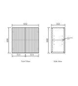Havana Laundry Wall Cabinet (632x322x600) drawing