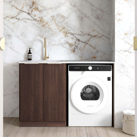 Havana Walnut Laundry Cabinet with Benchtop Set 1300x600x900mm