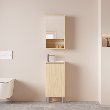 Hera Floor Standing Vanity-MDF-Slim-Tas Oak-400-550mm - 01