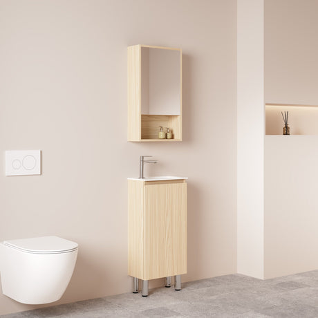 Hera Floor Standing Vanity-MDF-Slim-Tas Oak-400-550mm - 03