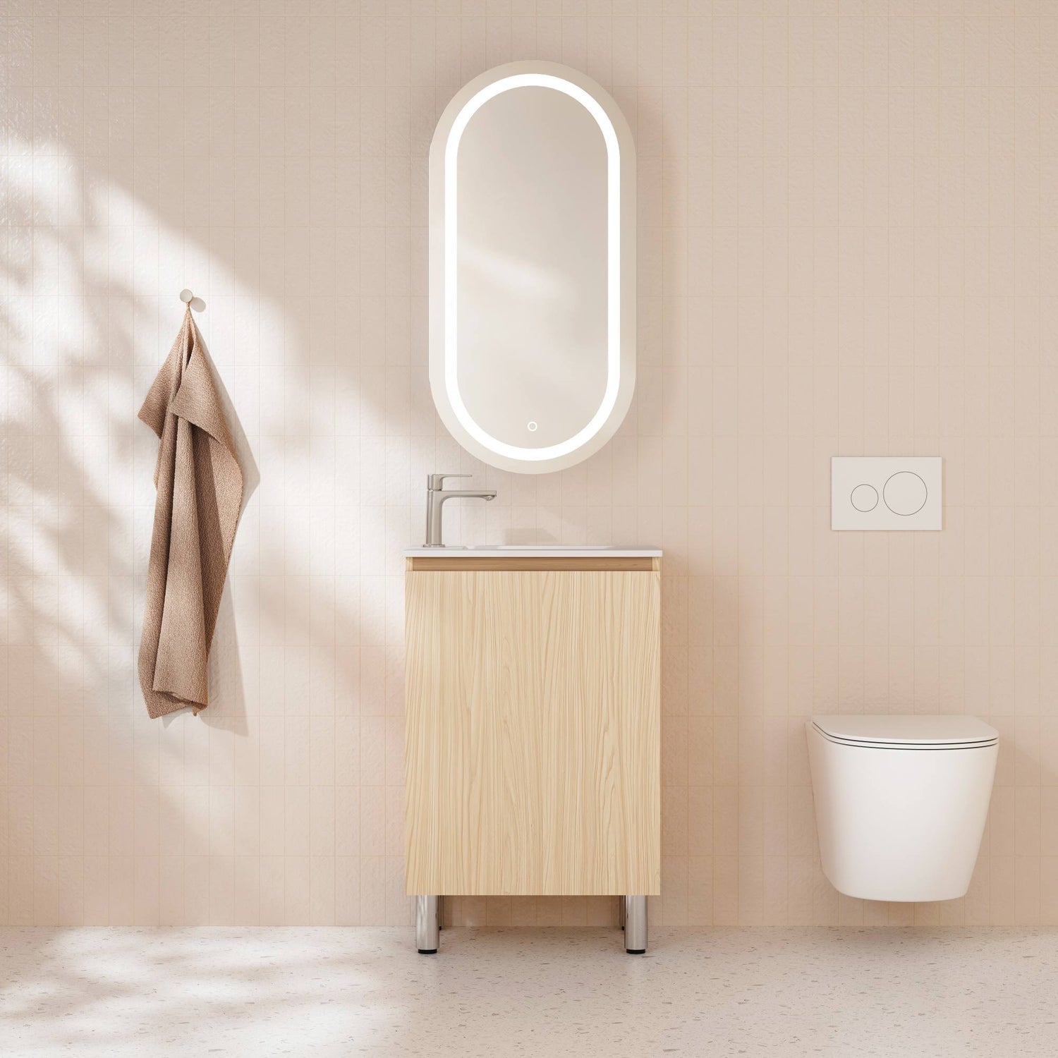 Hera Floor Standing Vanity-MDF-Slim-Tas Oak-400-550mm - 08