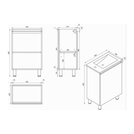 Hera Vanity Floor Standing-MDF-Slim Cabinet-Elegant Oak - 12