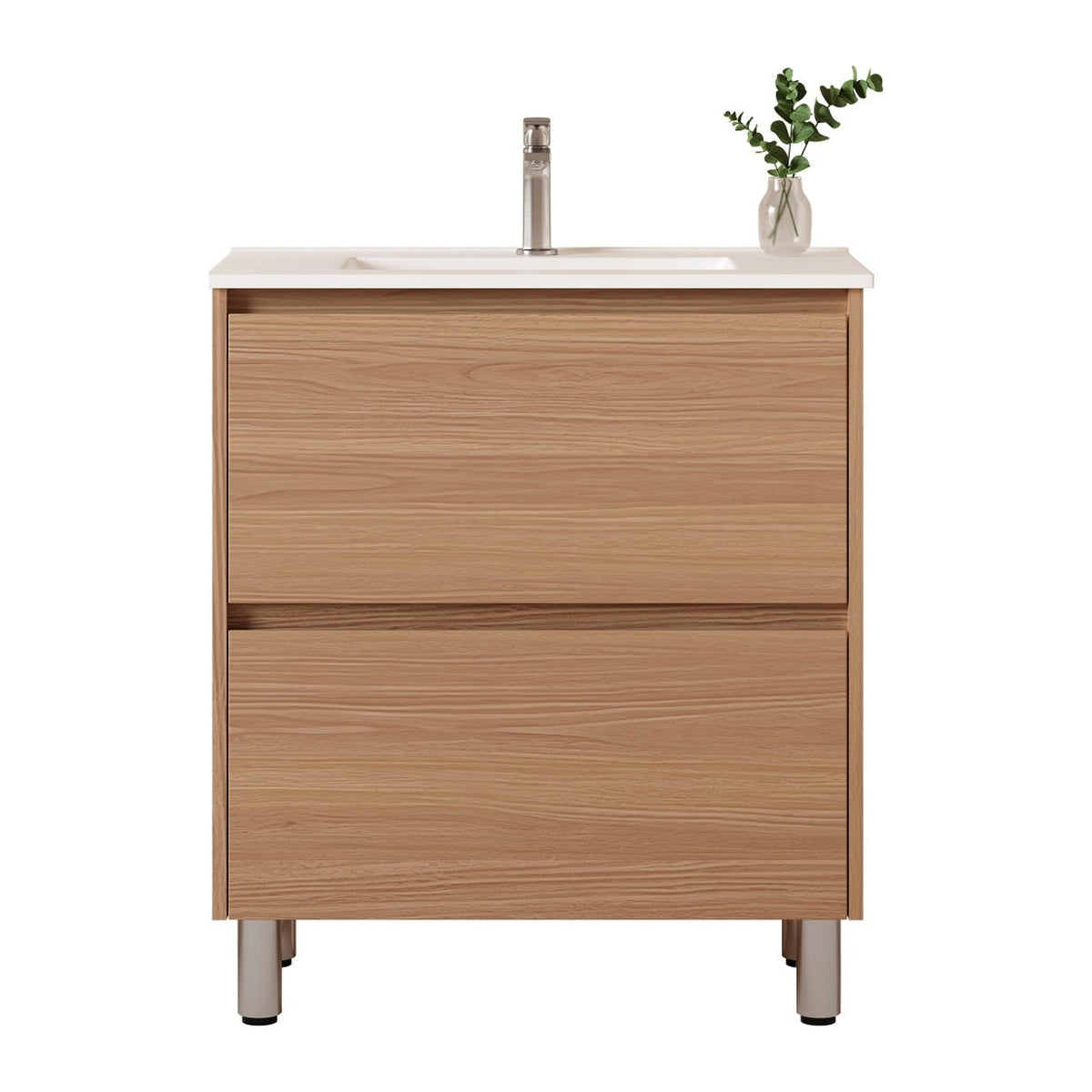 Hera Vanity Floor Standing-MDF-Slim Cabinet-Elegant Oak 750mm - 05
