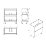 Hera Vanity Floor Standing-MDF-Slim Cabinet-Elegant Oak 750mm - 06