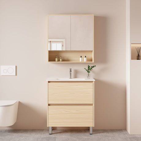 Hera Vanity Floor Standing-MDF-Slim Cabinet-Tas Oak 750mm - 01
