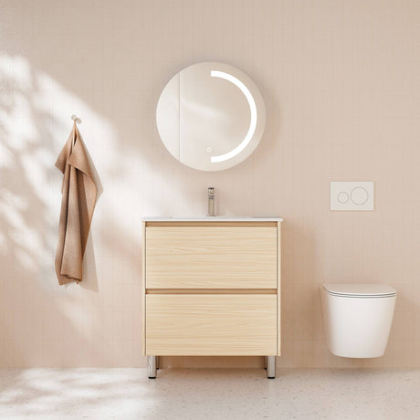 Hera Vanity Floor Standing-MDF-Slim Cabinet-Tas Oak 750mm - 02