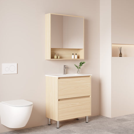 Hera Vanity Floor Standing-MDF-Slim Cabinet-Tas Oak 750mm - 03