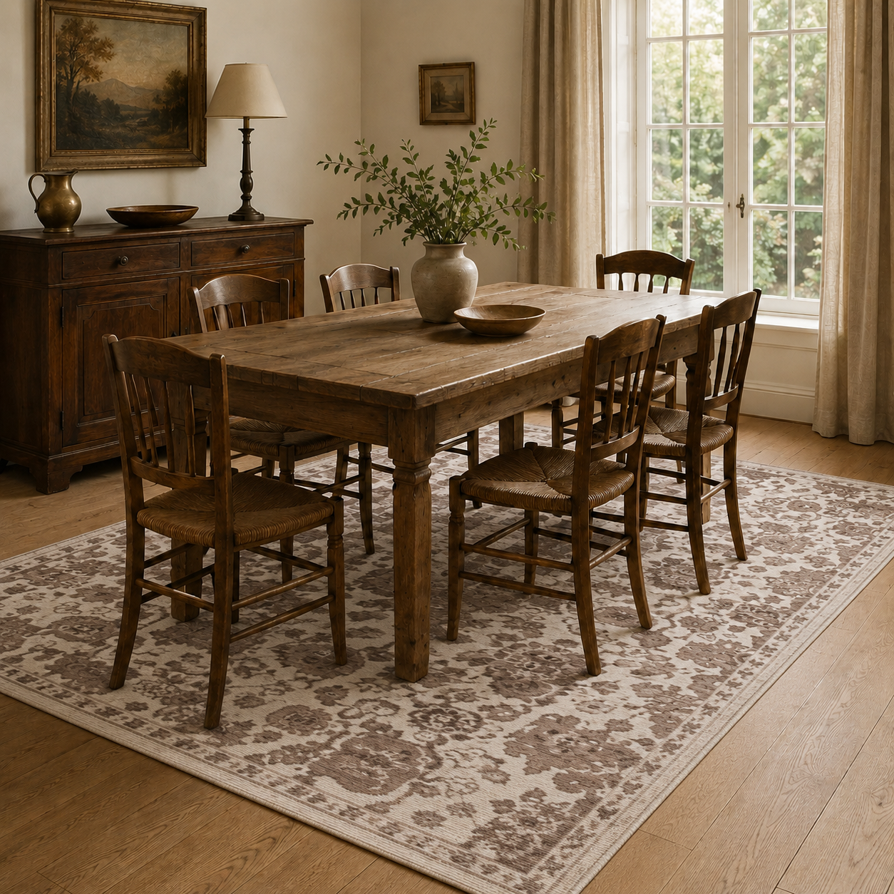 Horizon Ivory Brown Traditional Rug H107