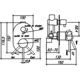 Ideal Wall Mixer With Diverter (Rose Gold)