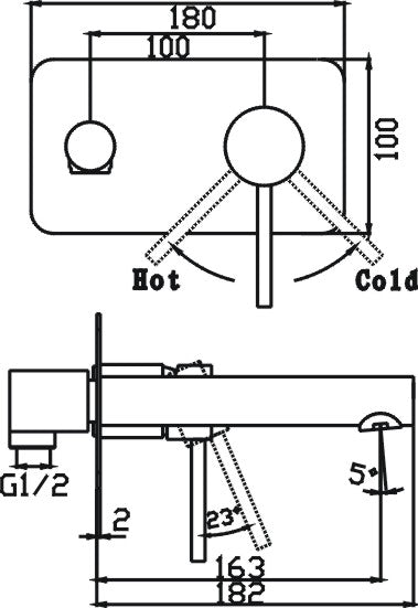 Ideal Wall Mixer With Straight Spout