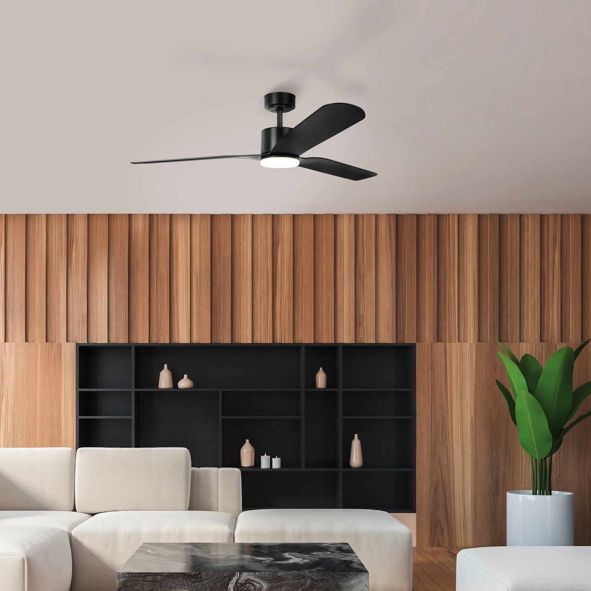 ILUKA 60 DC Ceiling Fan with LED Light (Matte Black)