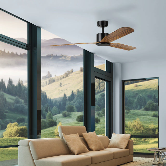 ILUKA 60 DC ceiling fan (Brown Rustic - Matte Black)
