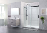 COVEY Wall To Wall Frameless Single Sliding Door Shower Screen Square Handle 1180 - 2000mm