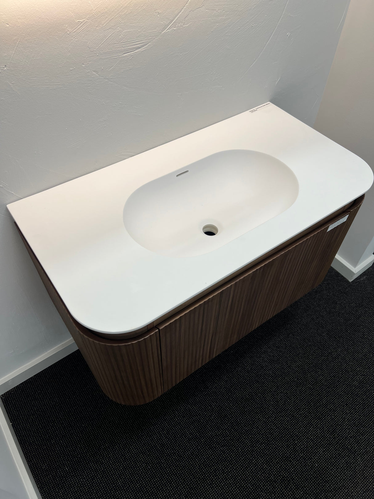 Waverton Groove Curved Wall Hung Vanity Florentine Walnut (All Sizes)